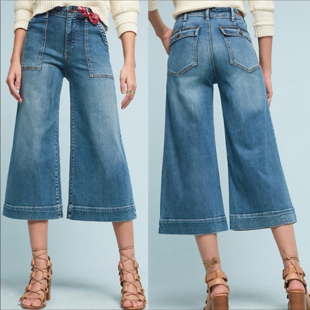 Anthropologie Pilcro High Rise Utility Crop Jeans - Picture 2 of 8